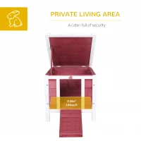 PawHut Wooden Rabbit Hutch 51 x 42 x 43 cm, Red(m-4)