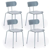 STONES Set 4 Sedie in Polipropilene con Gambe in Metallo, 45x51x82 cm, Azzurro(m-1)