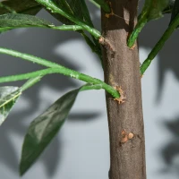 Outsunny Set de 2 Arbori de Dafin in Ghiveci, Plante Artificiale din Plastic, inaltime 90 cm, pentru Interior si Exterior(m-8)