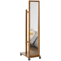 HOMCOM Oglinda De Sine Statatoare, Rulanta, Nuc(m-11)