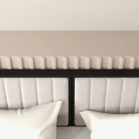 HOMCOM Tablie Tapitata cu Catifea Pentru Dormitor Crem(m-8)