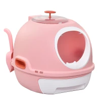 PawHut Litiera pentru Pisici cu Capac 47x55x44cm Roz(m-10)