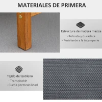 Outsunny Tumbona de Jardín Tipo Hamaca con Altura de Respaldo Ajustable Reposacabeza Extraíble y Marco de Madera Ergonómico para Terraza Playa Exterior 182x64x71 cm Negro(m-5)