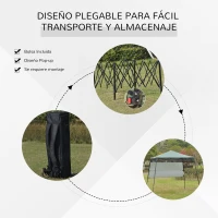 Outsunny Carpa Plegable 2,2x2,2x2m con Lateral Altura Ajustable Protección UV 50+ de Acero y Tela Oxford con Bolsa de Transporte Impermeable Gazebo para Exterior Verde(m-6)
