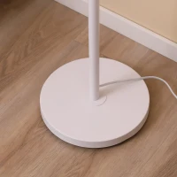 HOMCOM Lámpara de Pie con Ganchos para Colgar Ropa Sombreros Pantalla de Tela Casquillo E27 Máx. 40W e Interruptor de Pie Moderno para Salón Dormitorio Ø38x158 cm Blanco(m-9)