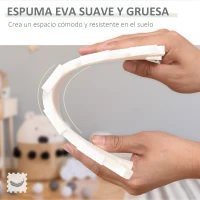 HOMCOM Alfombra Puzzle para Bebés 36 Piezas 31,5x31,5 cm con 26 Letras (A-Z) y Números 0 al 9 Juego Ronpecabezas Infantil de 3,24 m² Espuma EVA Suave Gris y Blanco(m-7)