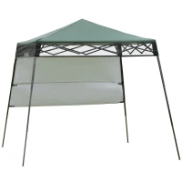 Outsunny Carpa Plegable 2,2x2,2x2m con Lateral Altura Ajustable Protección UV 50+ de Acero y Tela Oxford con Bolsa de Transporte Impermeable Gazebo para Exterior Verde(m-10)