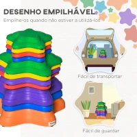 Outsunny Jogo de Equilíbrio para Crianças Empilháveis Blocos de Equilíbrio Antiderrapantes Forma de Estrela do Mar 11 Peças Multicor(m-4)