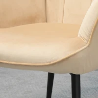 HOMCOM Sillón Individual con Reposapiés Tapizado en Terciopelo Butaca con Respaldo Alto y Reposabrazos 72x80x99 cm Beige(m-7)