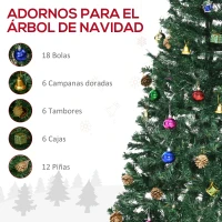 HOMCOM Árbol de Navidad Artificial 150 cm con 420 Ramas Adornos Piñas Decoración Navideña para Interiores Verde(m-4)
