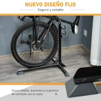 HOMCOM Soporte para Colocar Bicicleta en Vertical Caballete de Bicicleta Ajustable en Altura con Correa de Fijación Fácil de Transportar Soporta 30 kg 66x56x63-77,5 cm Negro(m-4)