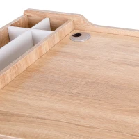 HOMCOM Mesa de Ordenador 80x53 cm Escritorio con 6 Compartimentos Estante Abierto y Cajón de Almacenaje para Oficina Despacho Estudio 100x55x81,5 cm Roble y Blanco(m-7)