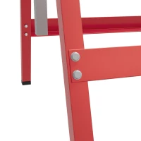 HOMCOM Conjunto de 2 Cavaletes Telescópicos Dobráveis com Altura Ajustável Cavaletes de Serra de Aço 68x58x80-130 cm Vermelho(m-9)