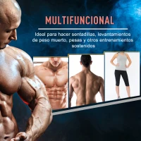 HOMCOM Banco de Abdominales Plegable Ajustable en Altura Banco de Sentadillas con Soporte para Piernas Regulable para Entrenamiento en Hogar Oficina 148x58x52-65 cm Negro(m-7)