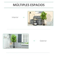 HOMCOM Planta Artificial Higuera en Maceta Altura 155 cm con 114 Hojas Árbol Artificial para Decoración Interior Hogar Salón Dormitorio Verde(m-6)