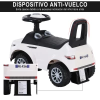 HOMCOM Quad Correpasillos Niño Coche sin Pedales para Bebé Juguete Andador Estilo Carrera con Orador  62x28x41,5cm(m-6)