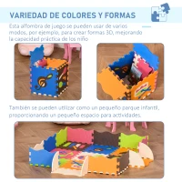 HOMCOM Alfombra Puzzle para Niños 120x90,5x16,5 cm con 25 Piezas de Espuma EVA Suave Área de Cobertura de 0,9 m² Modelo Instrumentos Musicales Multicolor(m-4)