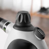 HOMCOM Limpiador a Vapor de Mano 1050W Vaporeta de Limpieza 3,2 Bares de Presión con Tanque de 350 ml y 9 Accesorios Multiuso para Sofá Asientos Coche Cocina 30x15x21 cm Negro y Gris(m-9)