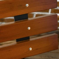 Outsunny Tuinbank voor 2 personen, voor in de tuin en op het terras, gemaakt van gietaluminium en natuurlijk hout, 120 x 57 x 70 cm, bruin(m-7)