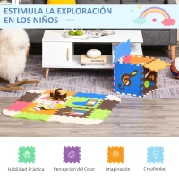 HOMCOM Alfombra Puzzle para Niños 120x90,5x16,5 cm con 25 Piezas de Espuma EVA Suave Área de Cobertura de 0,9 m² Modelo Instrumentos Musicales Multicolor(m-5)