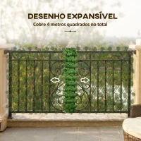 Outsunny Vedação Artificial em Rolo 2x1 m 2 Peças de Vedação de Privacidade de Jardim Extensível com Proteção UV Verde(m-4)
