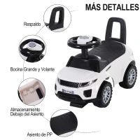 HOMCOM Quad Correpasillos Niño Coche sin Pedales para Bebé Juguete Andador Estilo Carrera con Orador  62x28x41,5cm(m-4)