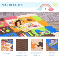 HOMCOM Alfombra Puzzle para Niños 120x90,5x16,5 cm con 25 Piezas de Espuma EVA Suave Área de Cobertura de 0,9 m² Modelo Instrumentos Musicales Multicolor(m-7)