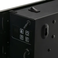 HOMCOM Chimenea Eléctrica de Pared 1800-2000W con Mando a Distancia Llama Simulada con Brillo Regulable Termostato y Temporizador para Salas de 30 m² 91,4x11x44 cm Negro(m-8)