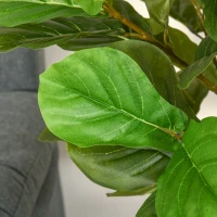 HOMCOM Planta Artificial Higuera en Maceta Altura 155 cm con 114 Hojas Árbol Artificial para Decoración Interior Hogar Salón Dormitorio Verde(m-7)