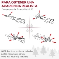 HOMCOM Árbol de Navidad Artificial 150 cm con 420 Ramas Adornos Piñas Decoración Navideña para Interiores Verde(m-6)