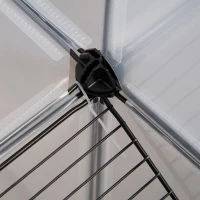 PawHut Recinto para Animais Pequenos com 27 Painéis e Forma Personalizável 140x70x70 cm Transparente e Preto(m-8)