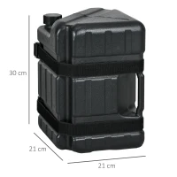 Outsunny HDPE Gazebo Weights Set of 4, Water or Sand Filled Weights for Gazebo Legs, with Built-in Handles and Secure Straps(m-3)