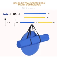 PawHut Treino de Agilidade para Cães Obstáculos de Salto para Cães com Altura Ajustável Túnel e Bolsa de Transporte Azul(m-7)