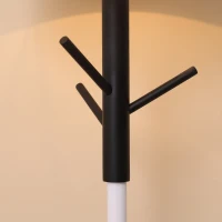 HOMCOM Lámpara de Pie con Ganchos para Colgar Ropa Sombreros Pantalla de Tela Casquillo E27 Máx. 40W e Interruptor de Pie Moderno para Salón Dormitorio Ø38x158 cm Blanco(m-8)