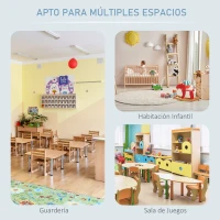 HOMCOM Estantería Infantil de Juguetes Organizador Almacenaje de Niños con 6 Cajas y Estante de HDPE para Sala de Juegos Guardería Libros 76x36x92 cm Crema y Azul(m-7)