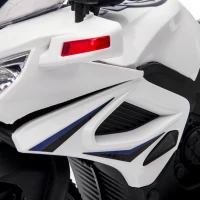 HOMCOM Moto Eléctrica Infantil de Policía Batería 6V Recargable para Niños de 18-36 Meses con Faros Bocina y Ruedas de Equilibrio Velocidad Máx. de 3 km/h 69x39x43 cm Multicolor(m-9)