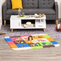 HOMCOM Alfombra Puzzle para Niños 120x90,5x16,5 cm con 25 Piezas de Espuma EVA Suave Área de Cobertura de 0,9 m² Modelo Instrumentos Musicales Multicolor(m-2)