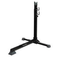 HOMCOM Soporte para Colocar Bicicleta en Vertical Caballete de Bicicleta Ajustable en Altura con Correa de Fijación Fácil de Transportar Soporta 30 kg 66x56x63-77,5 cm Negro(m-1)