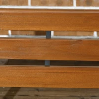 Outsunny Tuinbank voor 2 personen, voor in de tuin en op het terras, gemaakt van gietaluminium en natuurlijk hout, 120 x 57 x 70 cm, bruin(m-6)