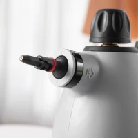 HOMCOM Limpiador a Vapor de Mano 1050W Vaporeta de Limpieza 3,2 Bares de Presión con Tanque de 350 ml y 9 Accesorios Multiuso para Sofá Asientos Coche Cocina 30x15x21 cm Negro y Gris(m-8)