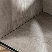 PawHut Casa para Gatos de Madera con Apariencia de Mesa Auxiliar con 2 Estantes de Almacenaje Cueva Gatos con Cojín Extraíble y Lavable 48x40x65,5 cm Roble Gris(m-8)