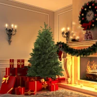 HOMCOM Árbol de Navidad Ø75x150 cm Artificial con 440 Ramas PE Tridente y PVC Individual y Base Plegable Árbol Navideño Decorativo Exteriores Interiores Verde(m-2)