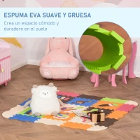HOMCOM Alfombra Puzzle para Niños 120x90,5x16,5 cm con 25 Piezas de Espuma EVA Suave Área de Cobertura de 0,9 m² Modelo Instrumentos Musicales Multicolor(m-6)