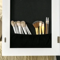 HOMCOM Espejo Joyero de Pie Cuerpo Entero Ajustable en Ángulo Armario de Joyería con Estante Inferior Cerradura Magnética Ranuras y Cajas para Joyas 47x36x157 cm Blanco y Negro(m-7)