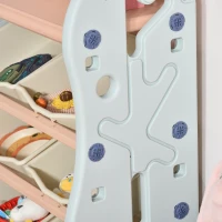 HOMCOM Estantería Infantil de Juguetes Organizador Almacenaje de Niños con 6 Cajas y Estante de HDPE para Sala de Juegos Guardería Libros 76x36x92 cm Crema y Azul(m-8)