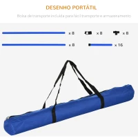 PawHut Conjunto de Treinamento de Agilidade para Cães 4 Peças Obstáculos de Salto com Altura Ajustável 99x65x94 cm  Azul(m-5)