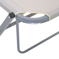 Outsunny Tumbona de Jardín con Respaldo Ajustable en 5 Posiciones de Aluminio y Texteline para Terraza Patio Playa Piscina Exterior 163x58,5x91 cm Beige(m-9)