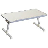 HOMCOM Mesa de Ordenador Plegable Soporte de Escritorio Portátil Mesa sobre Sofá Cama con Altura Ajustable para Desayuno Lectura 54x30x22,5-32 cm Natural(m-1)