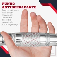 HOMCOM Conjunto de Halteres 16 kg com Barra Metálica e Cabeça Hexagonal Conjunto de Pesos para Treino 30,5x12,7 cm Preto e Prata(m-5)