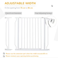PawHut Wide Dog Safety Gate, with Door Pressure, for Doorways, Hallways, Staircases - White(m-4)